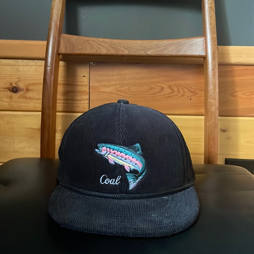 Coal corduroy fish hat. New, never worn. One size.